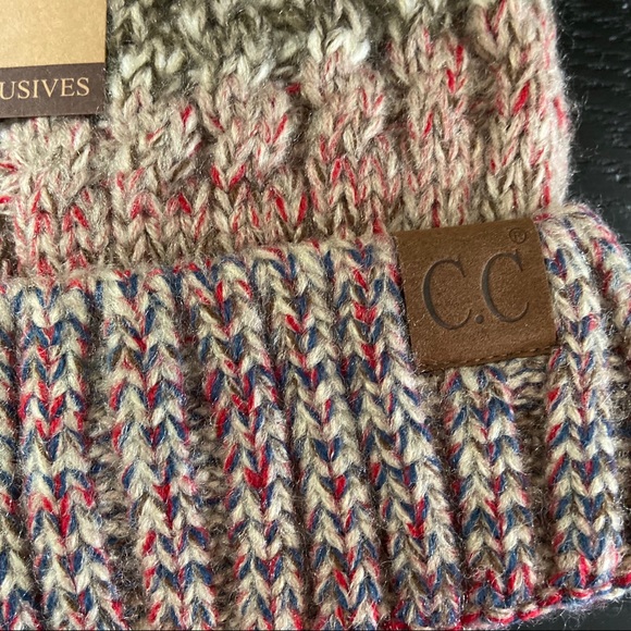 1 Left! C.C Beige Beanie Lined with Pom - Picture 5 of 8
